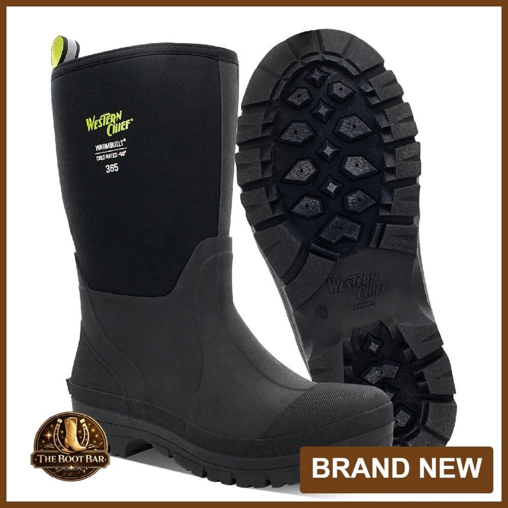 Neoprene Mid-Calf Rain Boots, Waterproof, Fleece Lined, Cold Rated -40°F